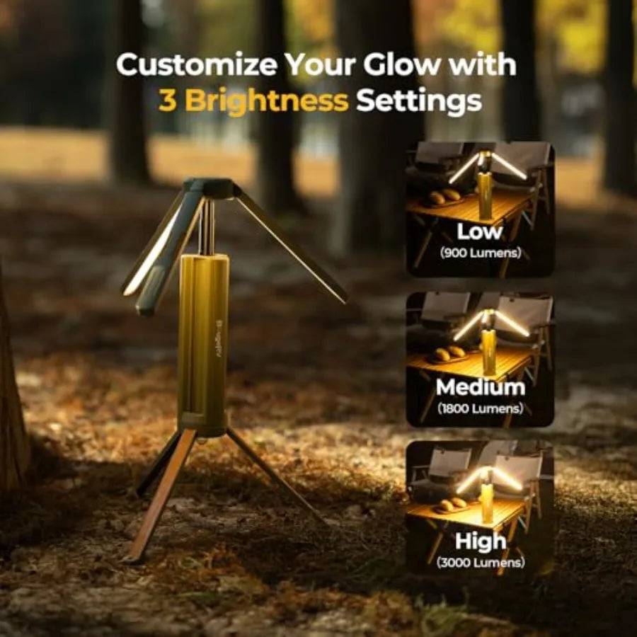 Upgraded Telescopic Camping Light 15600mAh Rotatable Electric Lantern Collapsible Outdoor Light Cordless Flashlight Waterproof