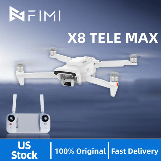FIMI X8 Tele Max Drone 4K 60fps 3-Axis Gimbal with Wide-Angle 30x Hybrid Zoom AI Super Night Video Dual Cameras RC Quadcopter