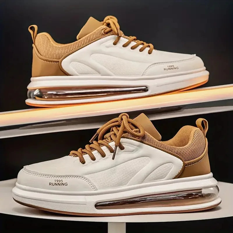 Men's fashionable street skate shoes, couple's style comfortable anti-slip laced casual sports shoes, suitable for men's outdoor