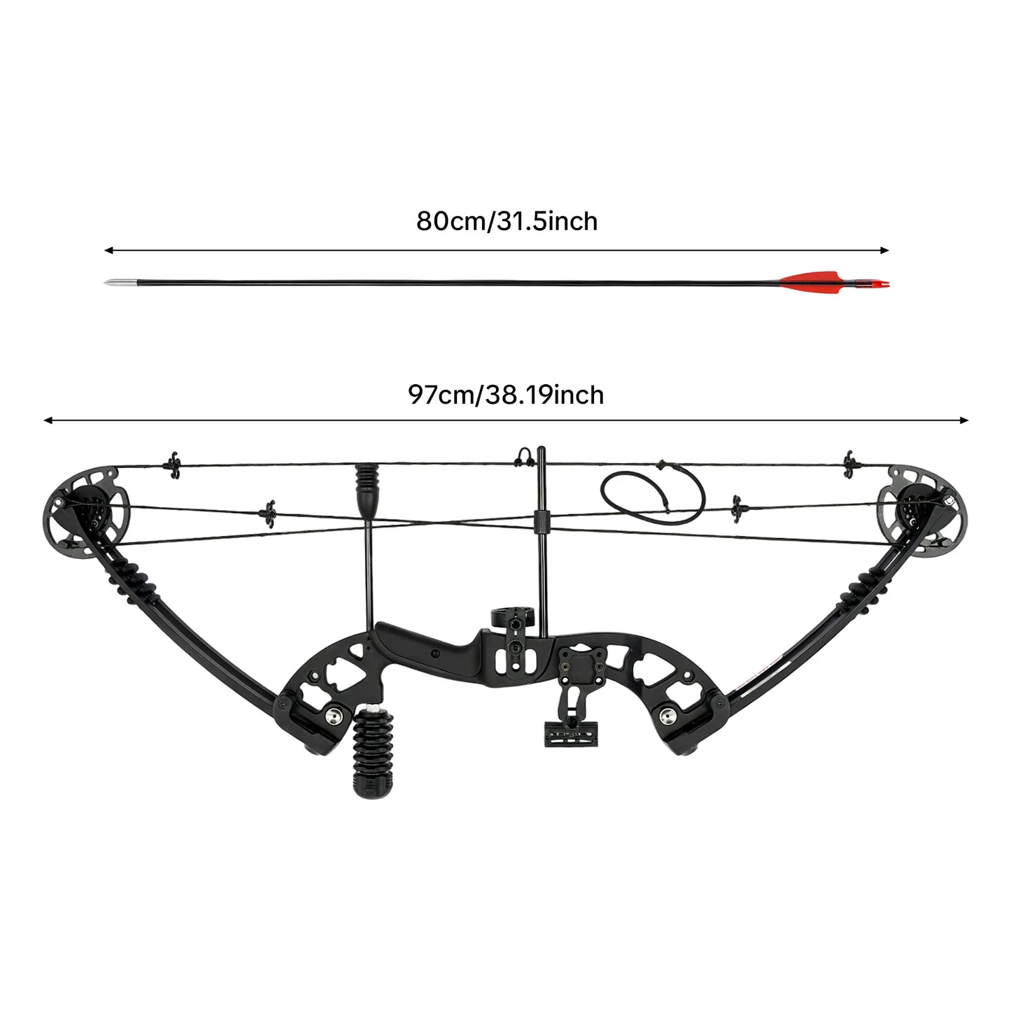 Compound Bow for Adults Right Hand with 12 Arrows and Hunting Kit Draw weight and cams Fully Adjustable for Hunting Training