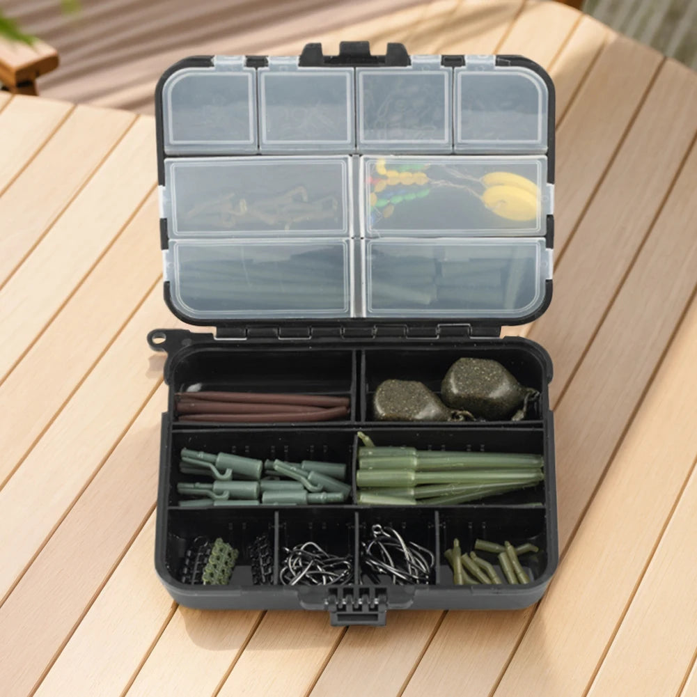 217Pcs Carp Fishing Accessories Set Clip Quick Change Swivel Tail Sleeves Kit Carp Fishing Terminal Fishing Accessories