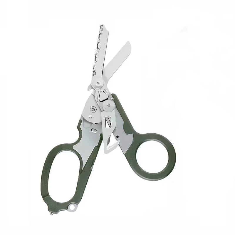 Multifunction Scissors First Aid Expert Tactical Folding Scissors Outdoor Survival Combination Gadget Travel Rescue Tool