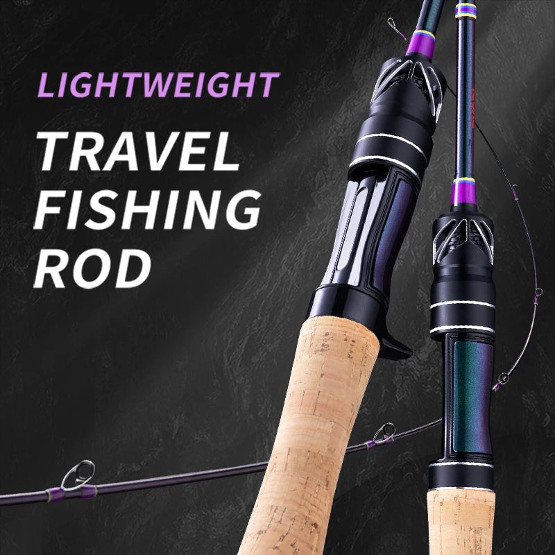 BANCY Ultralight Fishing Rod 6'/5'6" Spinning Casting 2 Pieces Stream Lightweight Travel Bait Rods 24T High Carbon Fiber Stainle