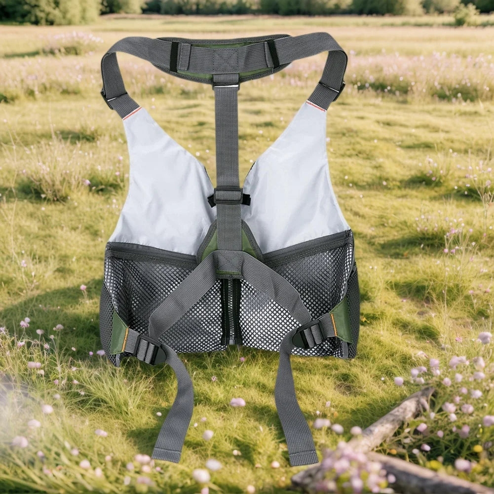 Fishing Vest Breathable Fishing Travel Mesh Vest with Zipper Pockets Summer Work Vest for Outdoor Running Travel Hiking
