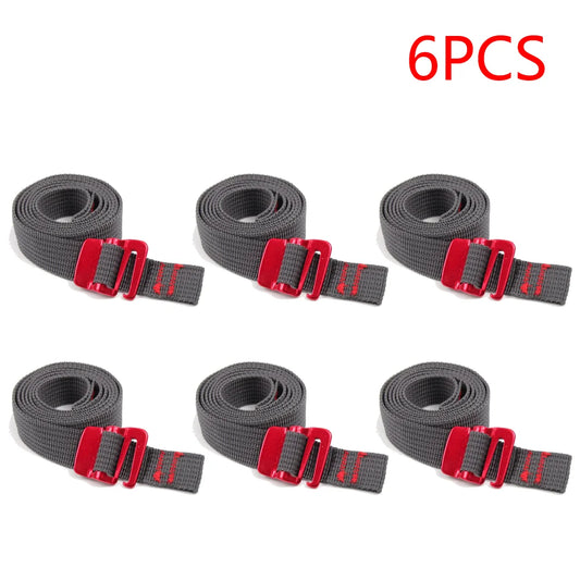 5-20PCS 1.5m Cord Tape Nylon Rope with Quick Release Hook Hiking Climbing Tension Belts  Buckle Tie-Down Belt Cargo Straps
