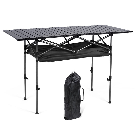 Outdoor Folding Table Lightweight Camping Lifting Table Large Capacity Ultralight Dinner Desk for Picnic Camping Trip Beach BBQ