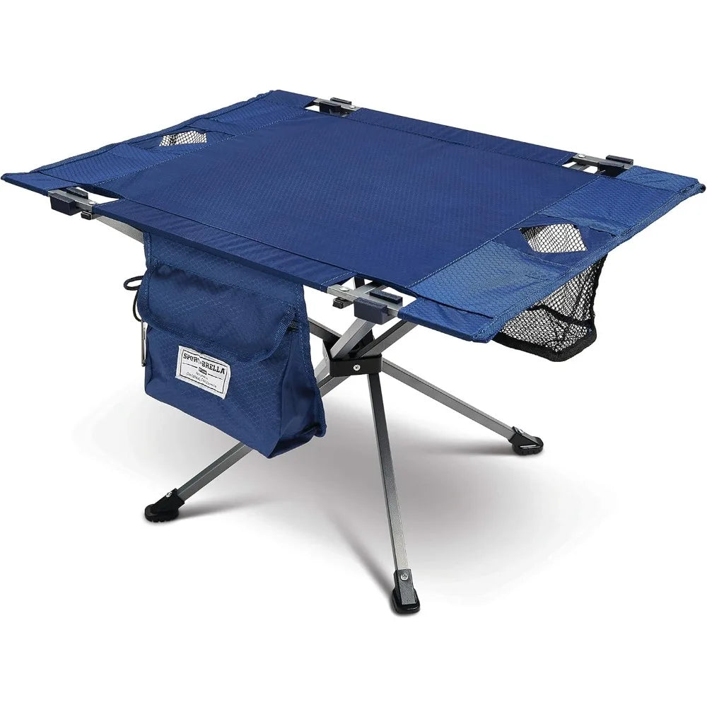 Sport-Brella SunSoul Portable Folding Table for Outdoor Camping, Picnics, Tailgates, and Beach Navy