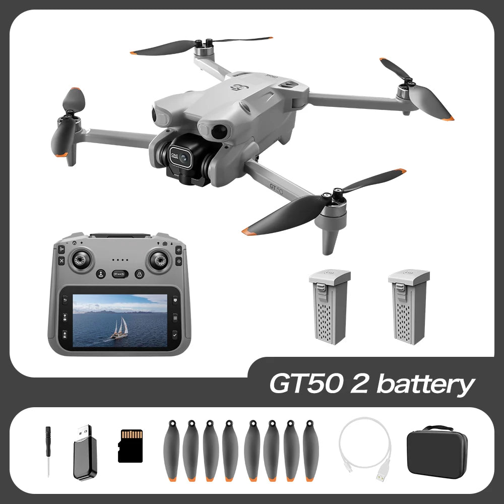 GT50 8K GPS Drone with Dual Camera - 3-Sided Obstacle Avoidance, WiFi FPV Aerial Photography Quadcopter for Adults