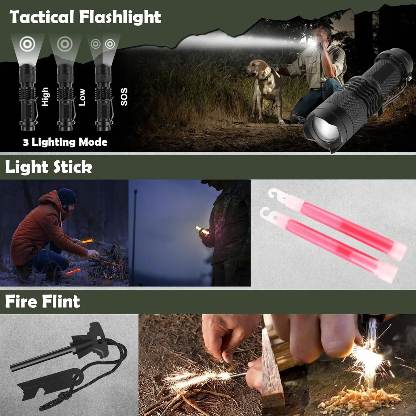 320-Piece Survival First Aid Kit with Tactical MOLLE Pouch for Outdoor Camping Hiking Adventure Emergency