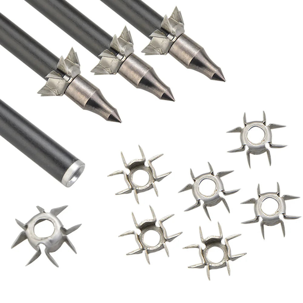 8 Paw Judo Arrowhead 24pcs 23 Grain ID6.2mm Screw-in Points for Archery Hunting Target Practice Shooting Accessories