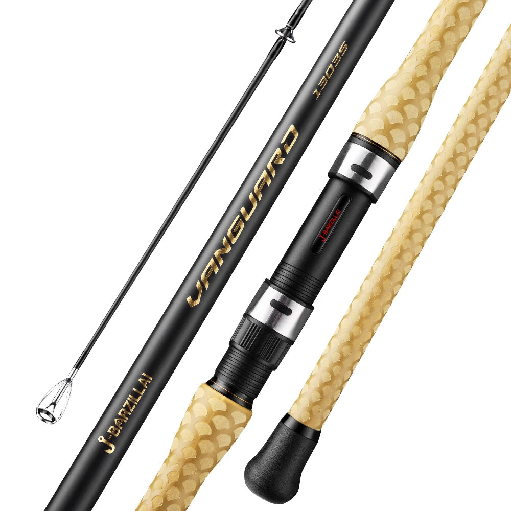 J-BARZILLAI VANGUARD Carbon Surf Spinning Fishing Rod, Ultra-Light High-Sensitivity Graphite Pole Saltwater/Onshore Surf Fishing