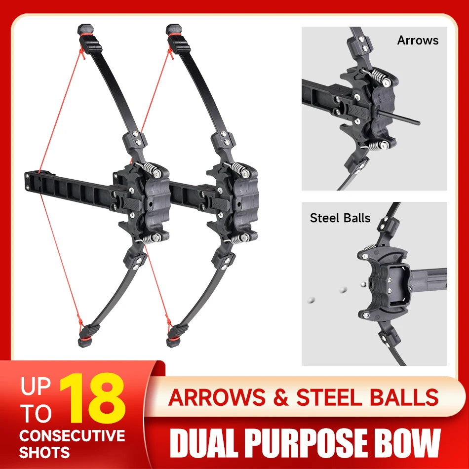 Steel Ball 18 Continuous Firing Compound Bow, Arrow Shooting Dual-purpose Folding Bow and Recurve Bow, Outdoor Shooting Sport