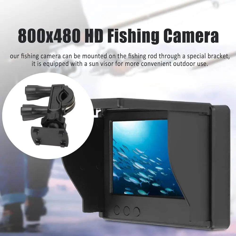 4.3 Full-View Angle Fish Finder, 800x480 Cam, 5000mAh Battery, Ideal for Sea, Ice, Lake Fishing, 3.5mm Jack Support