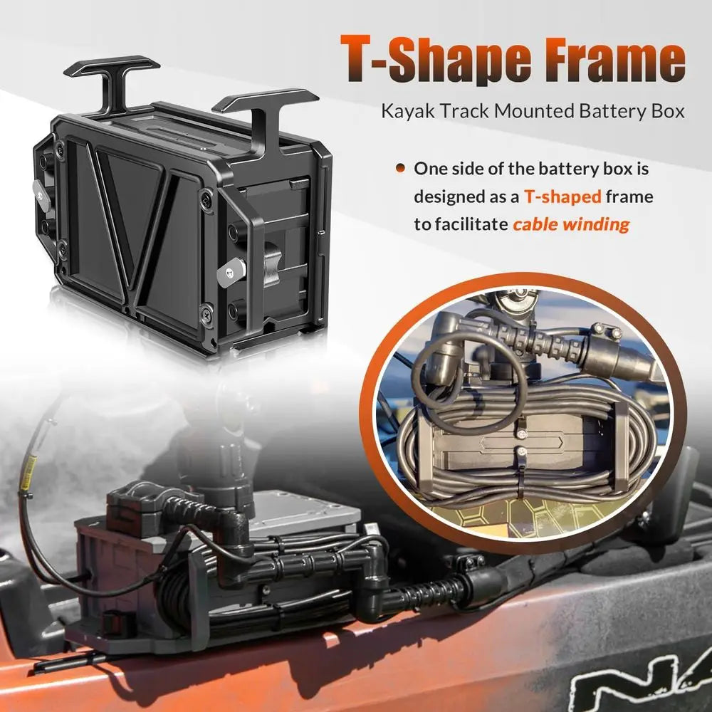 Track Mounted Battery Box for Fish Finders, Replace for YakAttack CellBlok (CLB-1002), Compatible with YakAttack Switchblade Tra