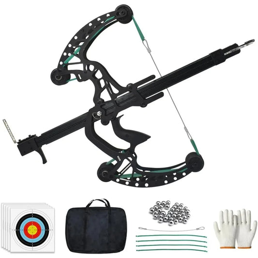 Ball Bearing Bow Compound Bow Set That Shoots Steel Balls Right Handed Hunting Bows for Adults Composite Pulley Bow with Contin