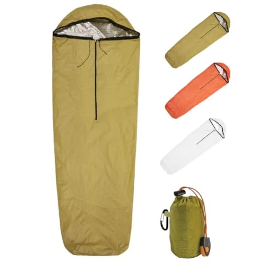 Emergency Sleeping Bag Thermal Bivvy Lightweight Survival Sleeping Bags Thermal Bivy Sack Portable Compact Waterproof Reusable