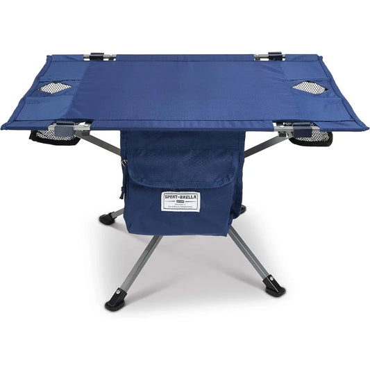 Sport-Brella SunSoul Portable Folding Table for Outdoor Camping, Picnics, Tailgates, and Beach Navy