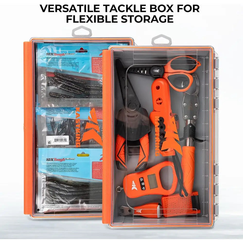 Deep Tackle Storage Box with 3700 Trays, Fishing Gear Organizer, 2 Packs, Waterproof and Durable