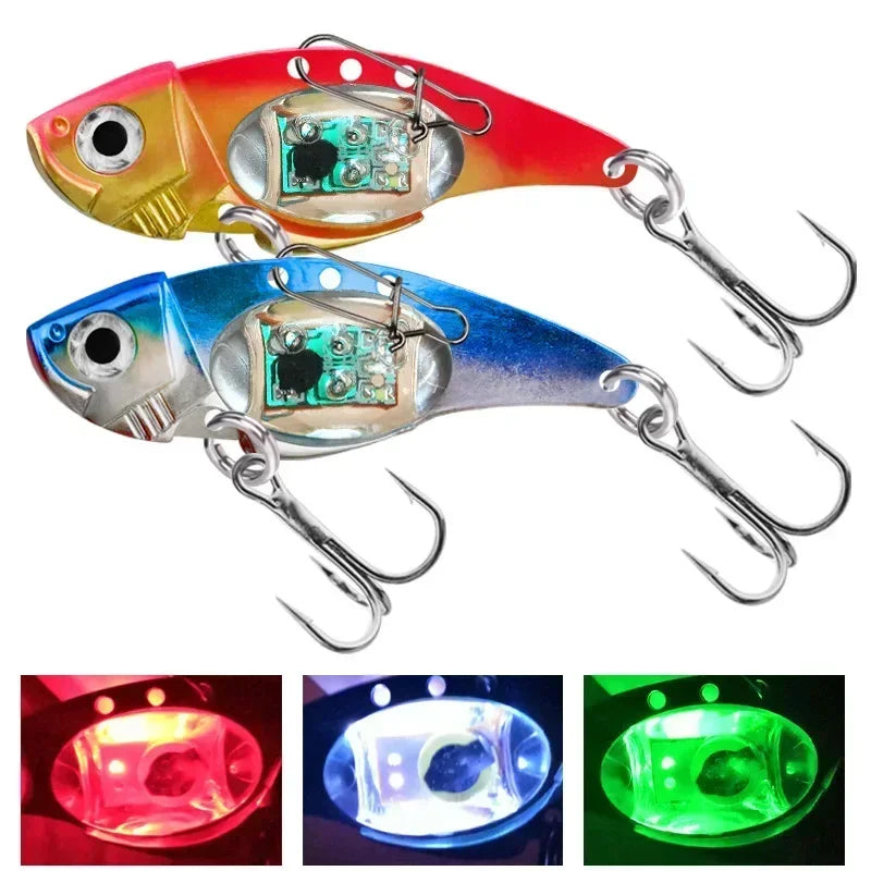 Led Fishing Lures Electronic Spoons Underwater Flasher Fishing Bait Squid Carp Luminous Lure Bait For Freshwater Saltwater