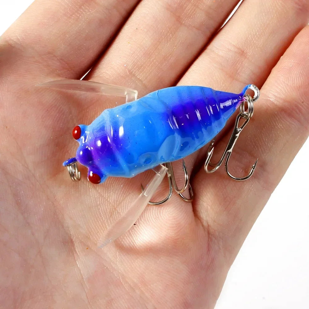 4cm 5.5g Bionic Iscas  Artificial Wobblers Crankbait Pesca Insect Pike Tackle Simulation Cicada Hard Fake Bait Fishing Lure 1pcs