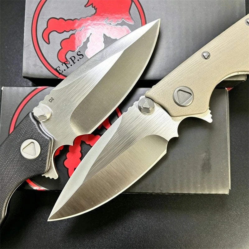 DOC + Delta G10 Handle Bearing Folding EDC Lock Knife Outdoor Camping Fishing Cutting Multi Purpose Tools Hunting Survival Knives