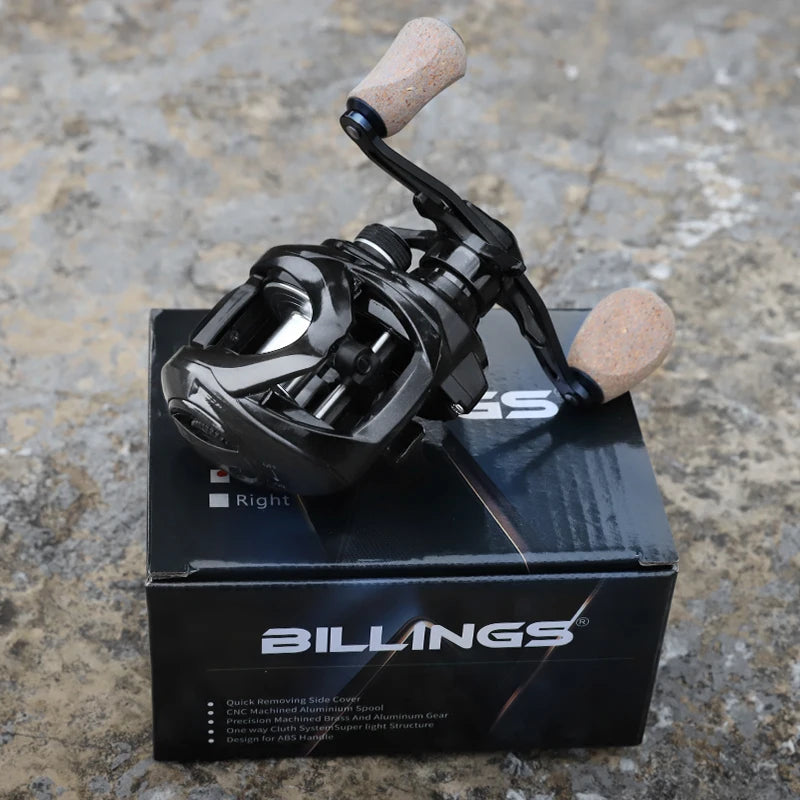 BILLINGS Baitcasting Fishing Reel 8KG Max Drag 7.3:1 High Speed Gear Ratio Magnetic Brake System Smooth Casting Freshwater Saltwater Bait Caster Reel