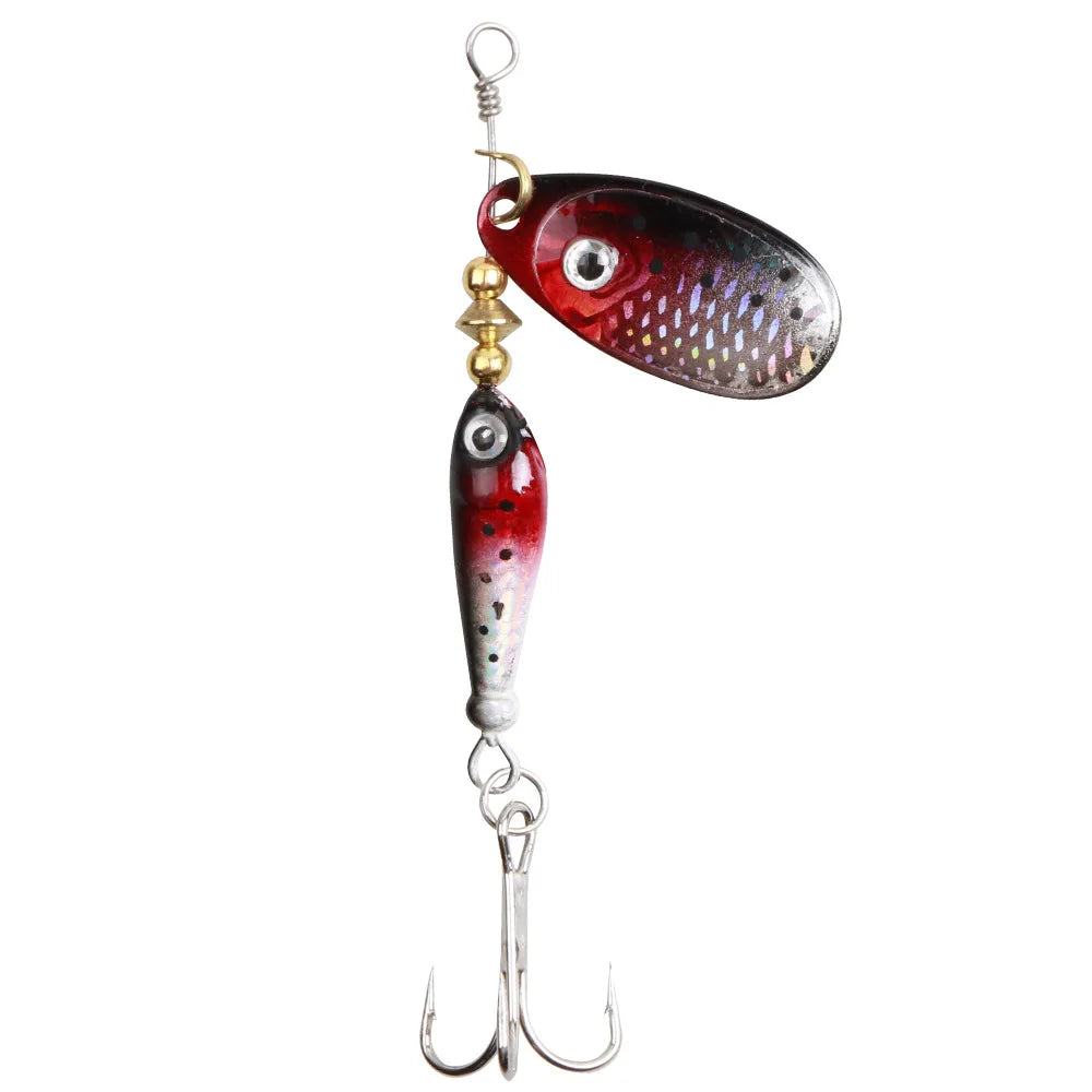 Rotating Metal Spinner Fishing Lures 9g Sequins Iscas Artificial Hard Baits Crap Bass Pike Treble Hook Tackle Lure חכת דייג