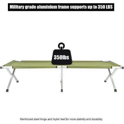 Folding Camping Cot,Outdoor Portable Camp Bed, Sleeping Cots with Carry Bag Green