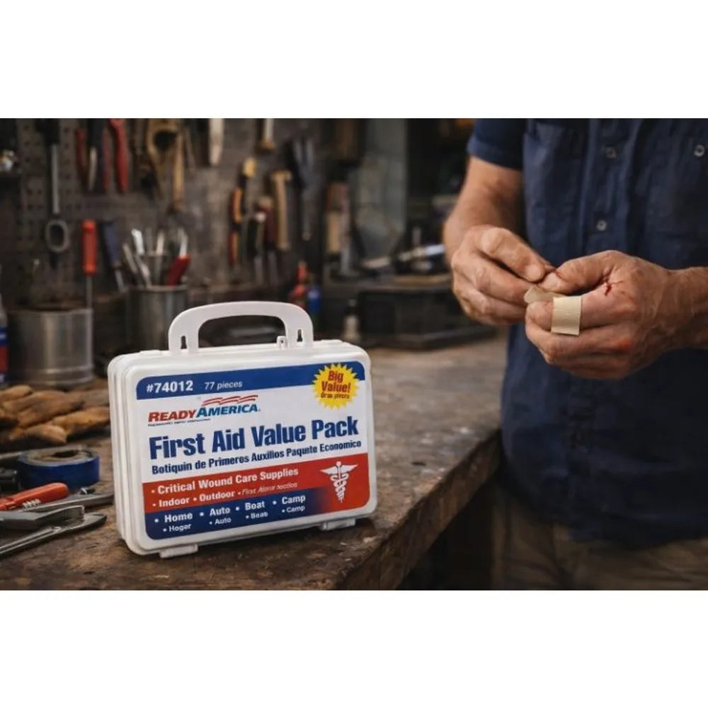 Professional 77 Piece Comprehensive First Aid Kit for Emergency & Survival Situations - Includes Bandages, Gauze, Antiseptic Wipes, Medical Supplies for Home, Car, Workplace, Travel, Outdoor Adventures, Camping, Hiking -