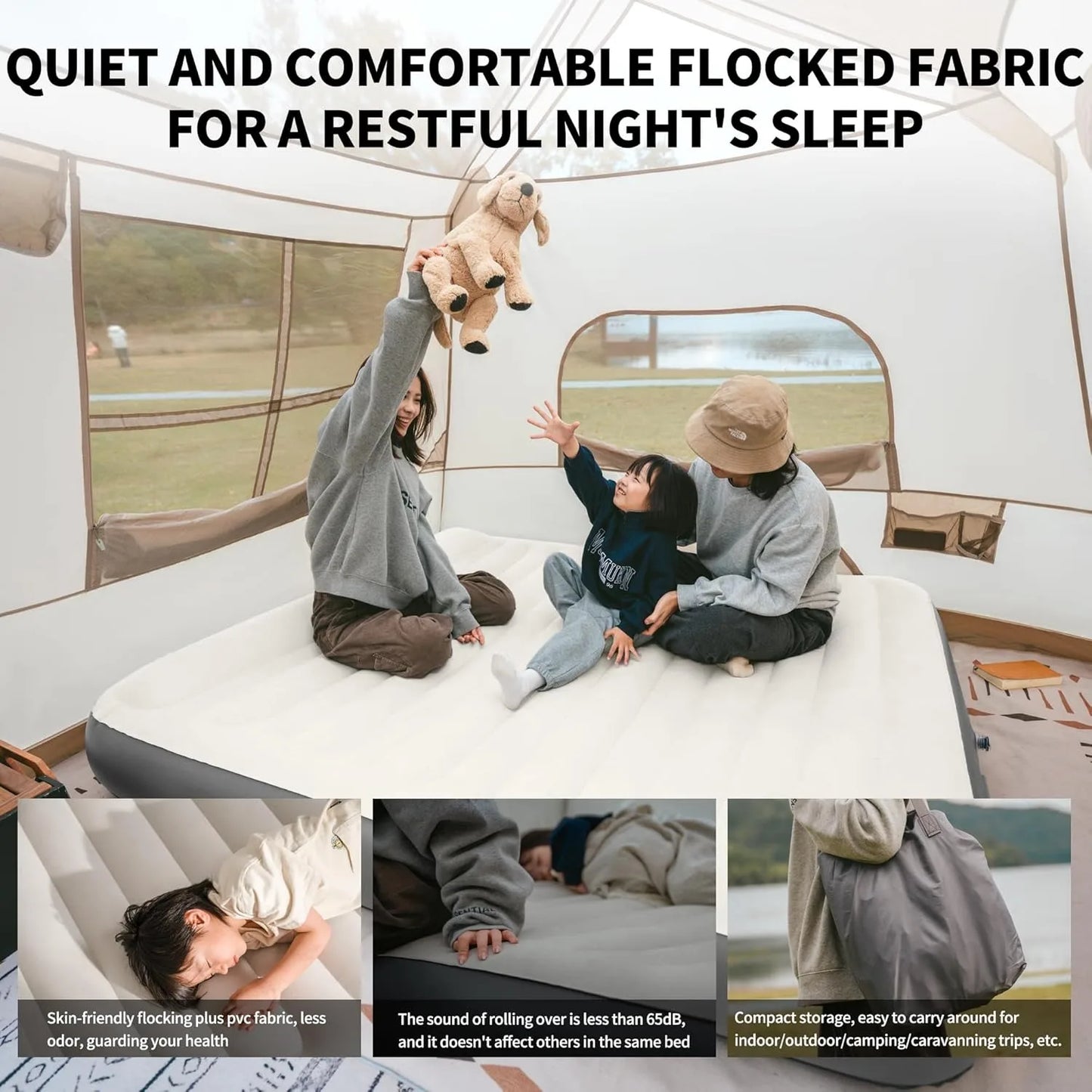 Naturehike Self Inflating Mattress Camping 2/3 Person Air Mat Built In Pump Sleeping Mat With Pillow Home Mattress