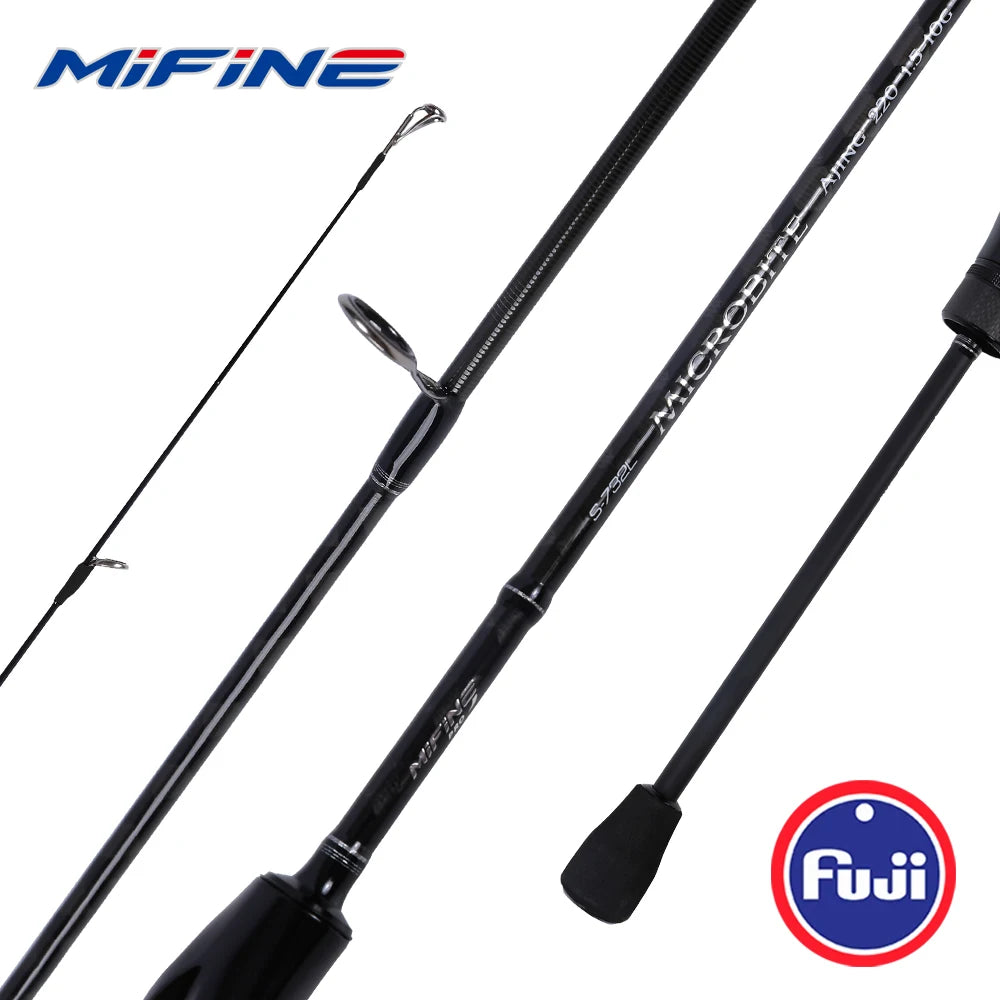 MIFINE MICROBITE Ajing Spinning Rod XUL-UL Fishing Rod 3g/5g for Saltwater Freshwater Light Rock Fishing FUJI Ring