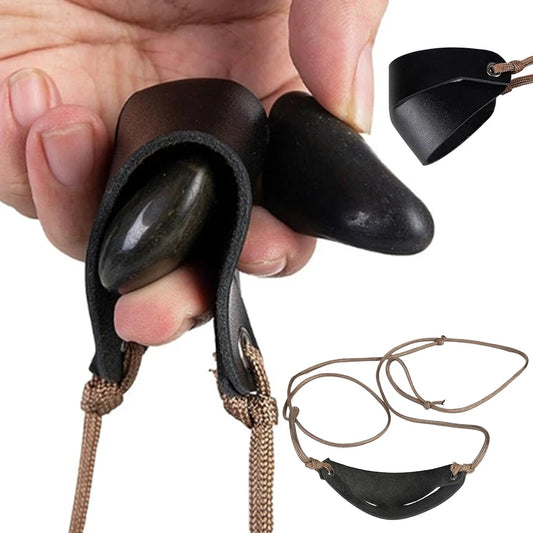 Handmade Leather Shepherd Sling Leather Throwing Sling Old-Fashioned Slingshot Hiking Hunting Accessories