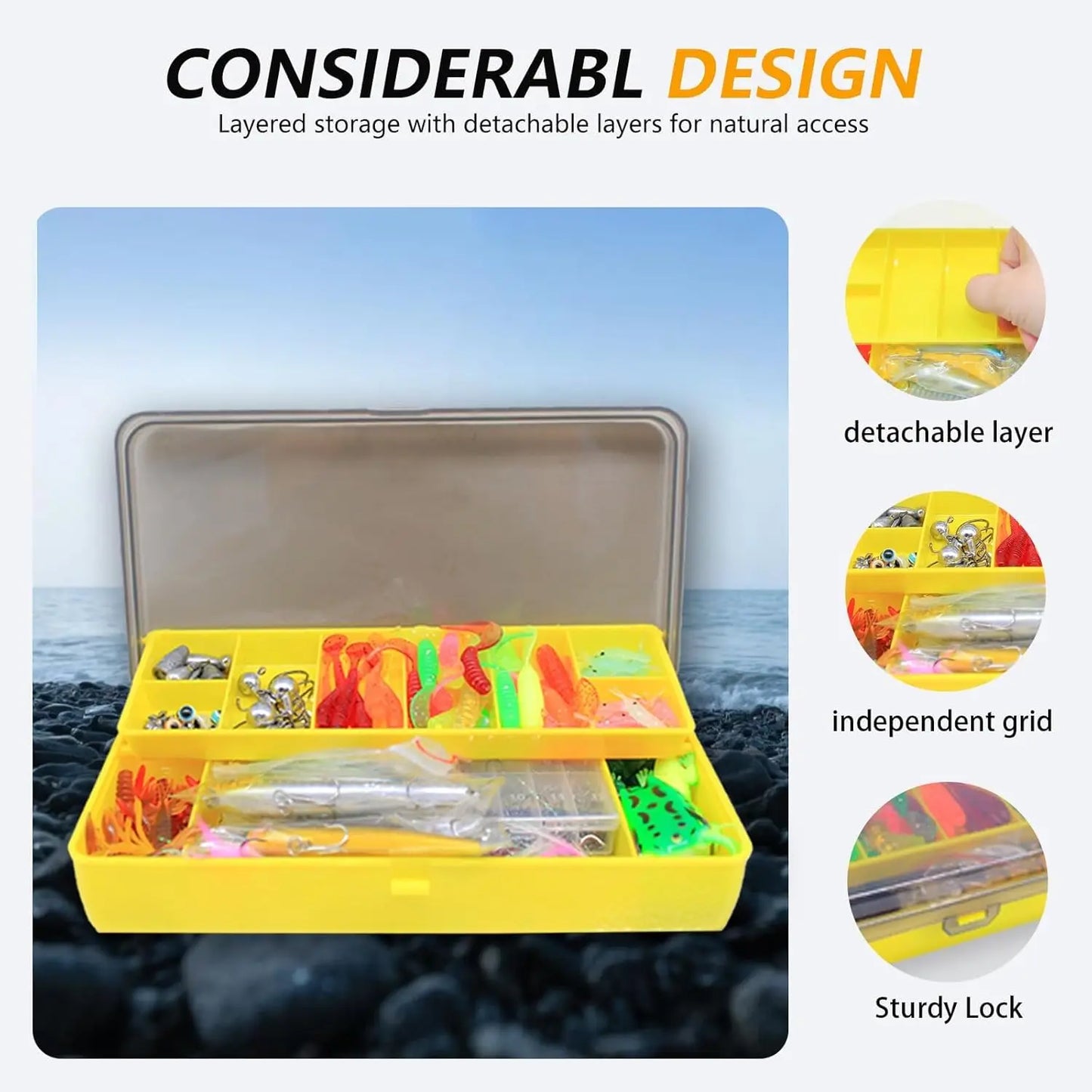 99pcs/431pcs Fishing Lure Kit for Bass Trout Salmon with Spoons Soft Plastics Spinnerbaits Crankbaits Hooks