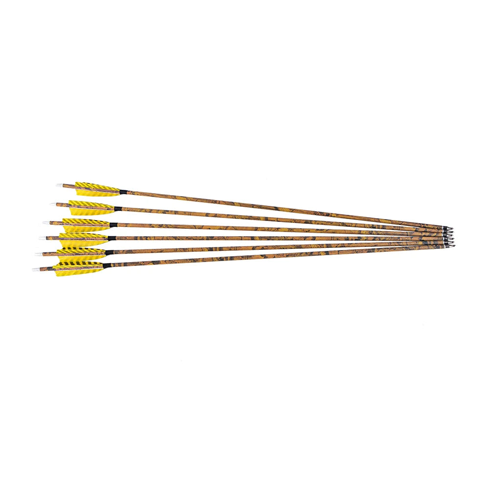 Mixed Carbon Arrows Camo Color Spine 500 100 grain Arrowhead Arrow Shaft ID6.2mm for Bow Hunting Shooting Target 6/12pcs