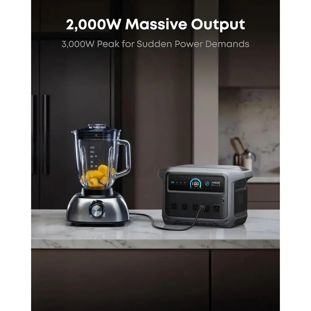 SOLIX C1000 Gen 2 Portable Power Station, 2,000W (Peak 3,000W) r Generator, ull Charge in 49 Min, 1,024Wh LiePO4 Battery or Home