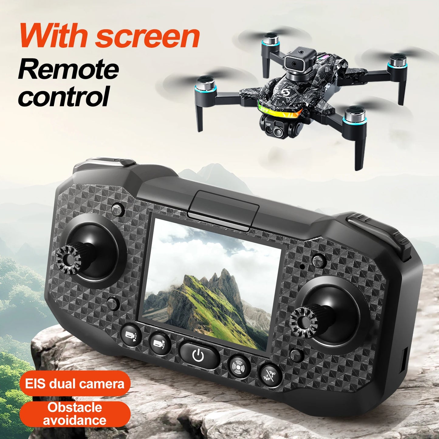 LED Stunt Drone For Night Party All Round Obstacle Avoidance Mini Drone Brushless Motor GPS Foldable One Key Take Off Landing Drone