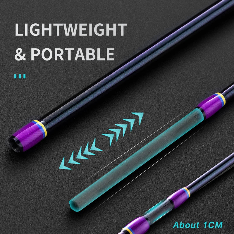 BANCY Ultralight Fishing Rod 6'/5'6" Spinning Casting 2 Pieces Stream Lightweight Travel Bait Rods 24T High Carbon Fiber Stainle