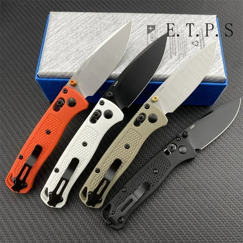 BM 533-3 MINI Bugout Nylon Wave Fibre Handle Axis Lock Folding Outdoor Pocket Knife EDC Camping Hunting Tools