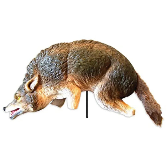 3D Coyote Decoy Lifelike Predator Replica Coyote Decoy with Moving Tail and Realistic Markings Easy to Install Covers up to 1 A
