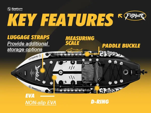 New Pedal Drive Fishing Boat Canoe/Kayak with Seat and Steering System Inflatable Kayak Easy To Carry and Install Single Person