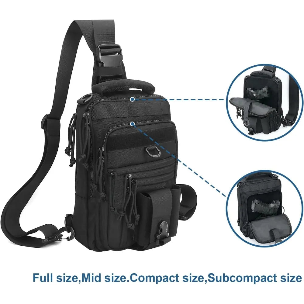 Dual Pistol Holster Chest Bag Concealed Carry Sling Crossbody Tactical Gun Convertible Backpack Shooting Hunting