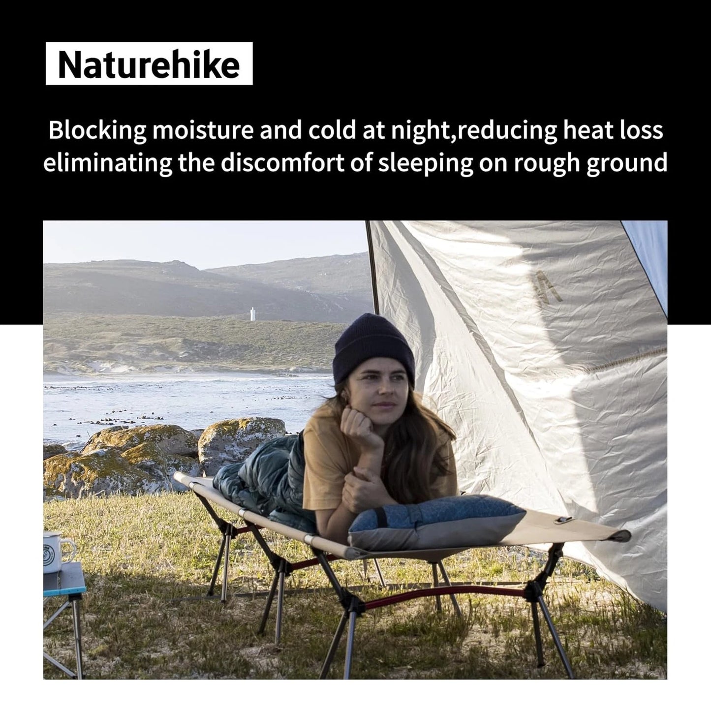 Naturehike Folding Camping Cot Portable Height Adjustable Ultralight Backpacking Cot Tent Travel Outdoor Camp Single Bed