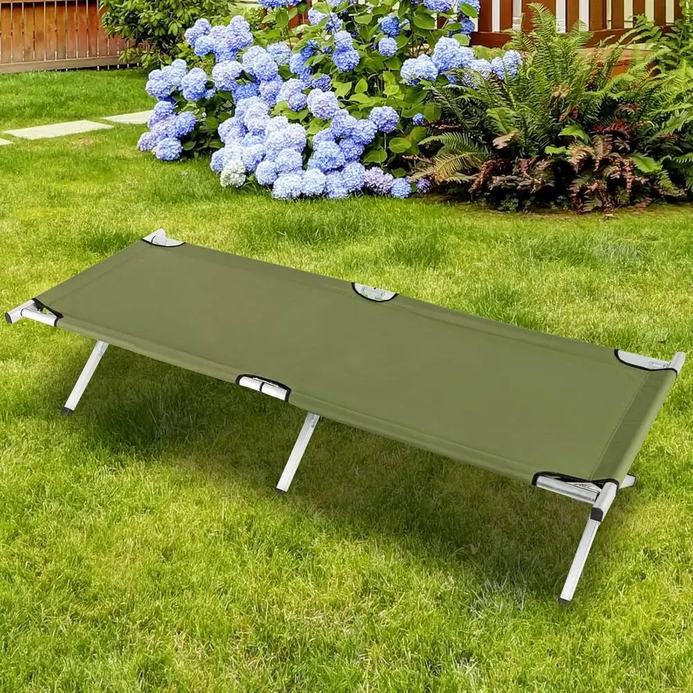 Folding Camping Cot,Outdoor Portable Camp Bed, Sleeping Cots with Carry Bag Green