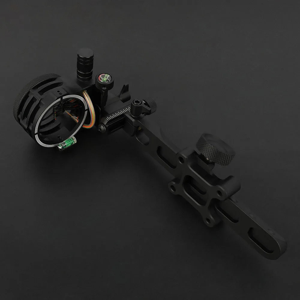 CNC Aluminum Alloy Compound Bow Sight Five Pin Archery Sight 0.019“ Optical Fiber Left Right Hand Hunting Bow Accessories