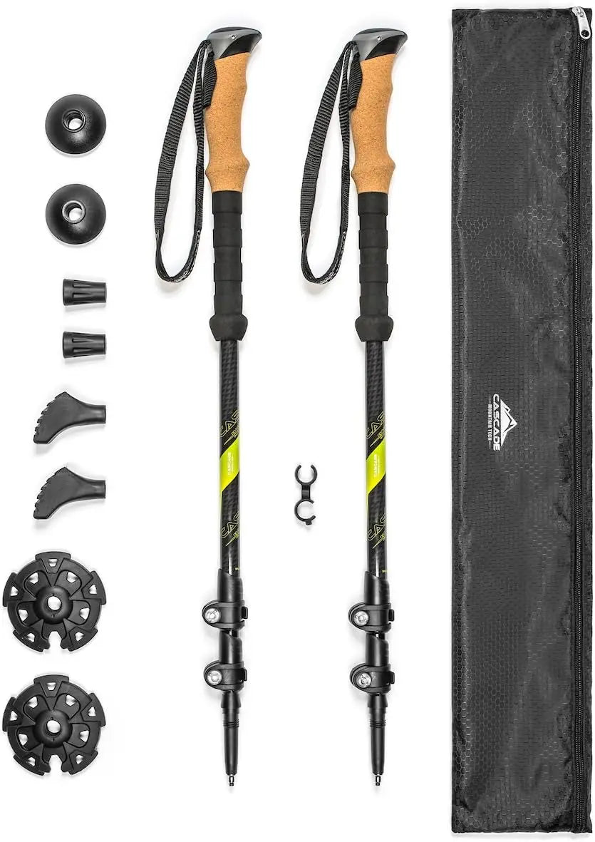 Lightweight Carbon Fiber Trekking Poles with Quick Adjust Locks for Hiking and Walking