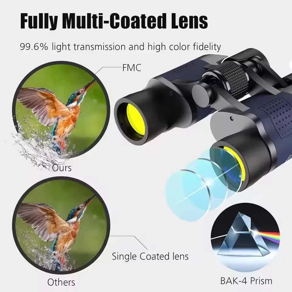 Professional Binoculars HD Portable Eyepieces 80X80 Long Distance Binoculars for Hunting Outdoor Camping Trips Premium Optics