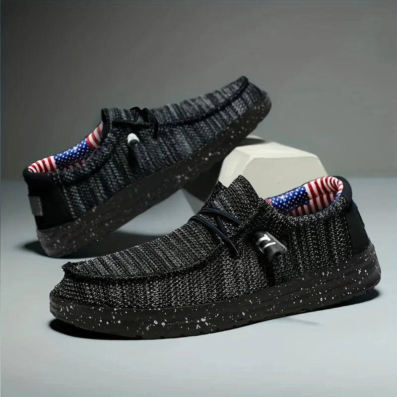 Four-season loafers, board shoes, men's shoes, men's casual shoes without LACES, breathable canvas shoes