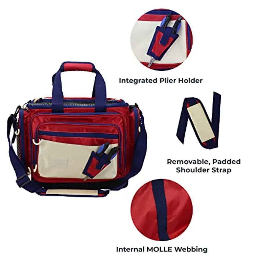 Fishing Tackle Bag with Tackle Boxes, Saltwater Fishing Gear Bag, Tackle Box Organizer with Waterproof Non-Slip Bottom, Padded
