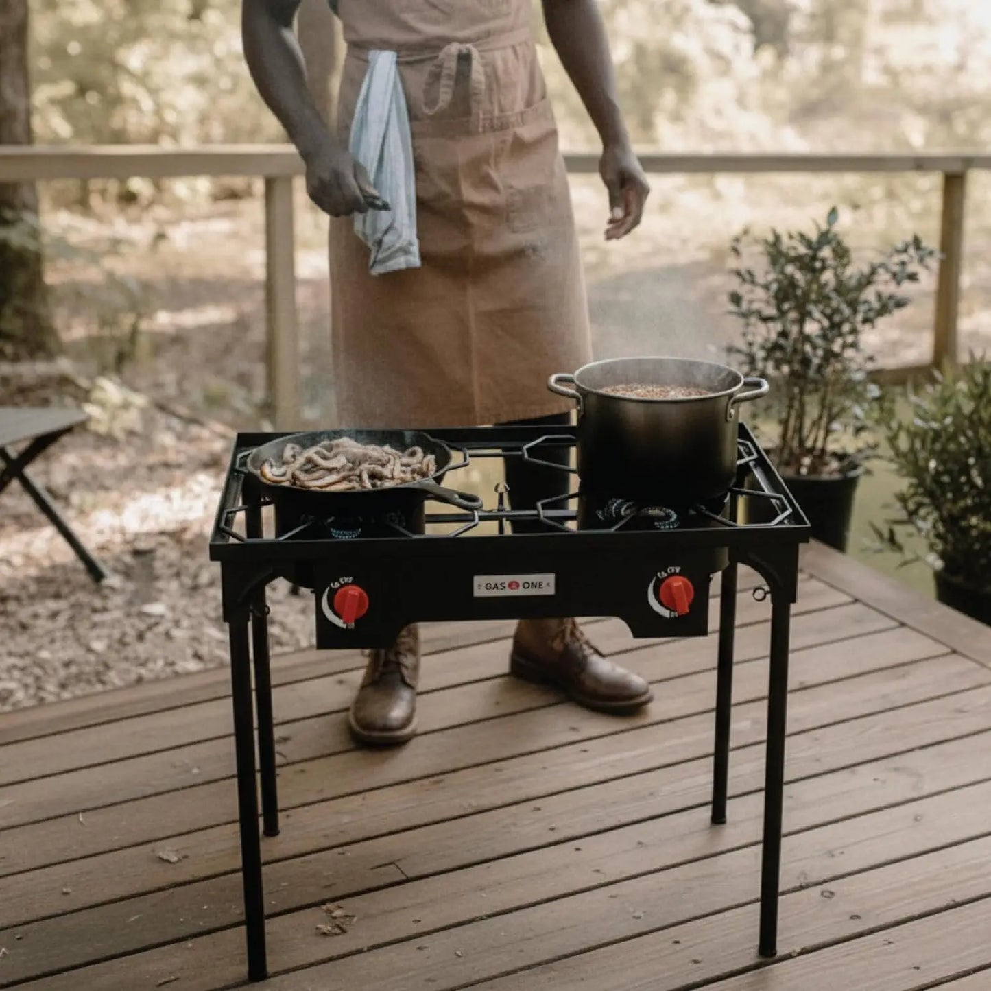 Propane Double Burner Two Burner Camp Stove Outdoor High Pressure Propane 2 Burner Adjustable PSI