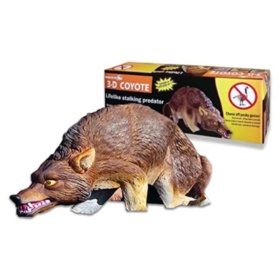 3D Coyote Decoy Lifelike Predator Replica Coyote Decoy with Moving Tail and Realistic Markings Easy to Install Covers up to 1 A
